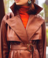 Чистка кожаного женского пальто до 100 см